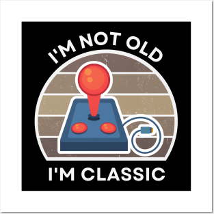 I'm not old, I'm Classic | Joystick | Retro Hardware | Vintage Sunset | Sepia | '80s '90s Video Gaming Posters and Art